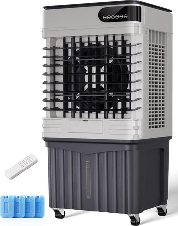 Swamp Cooler, 42 Inch Evaporative Air Cooler with 13.5 Gal Large Water Tank, 3600 CFM, 120° Oscillation