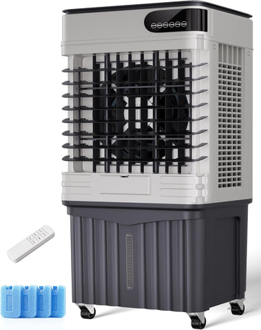 Swamp Cooler, 42 Inch Evaporative Air Cooler with 13.5 Gal Large Water Tank, 3600 CFM, 120° Oscillation