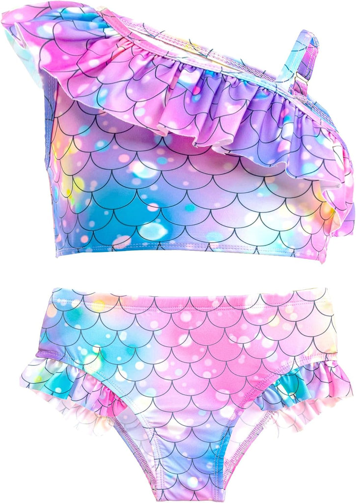 Girls Swimsuit 3 Pcs Bathing Suits Tankini Set with Cover Ups Skirt 7