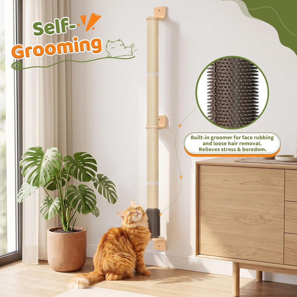 Wall Mounted Cat Scratching Post 60 Inch Tall