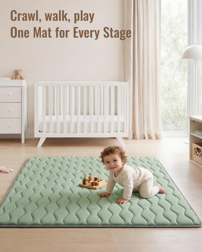 Play Mats for Floor, 50x50 Playpen Mat, Thick Cushioning Padding Foam Playmat for Baby and Toddlers Infants, Non-Slip