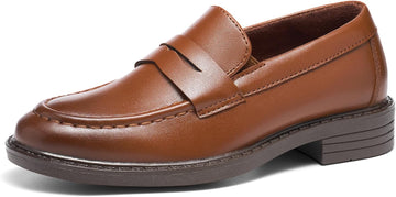 Boys Slip-On Dress Shoes, Kids Penny Loafers for Formal Party Casual
