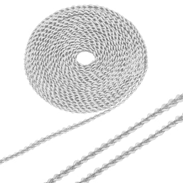 Gimp Braid Trim 1/8" Woven Braid Ribbon White/Silver