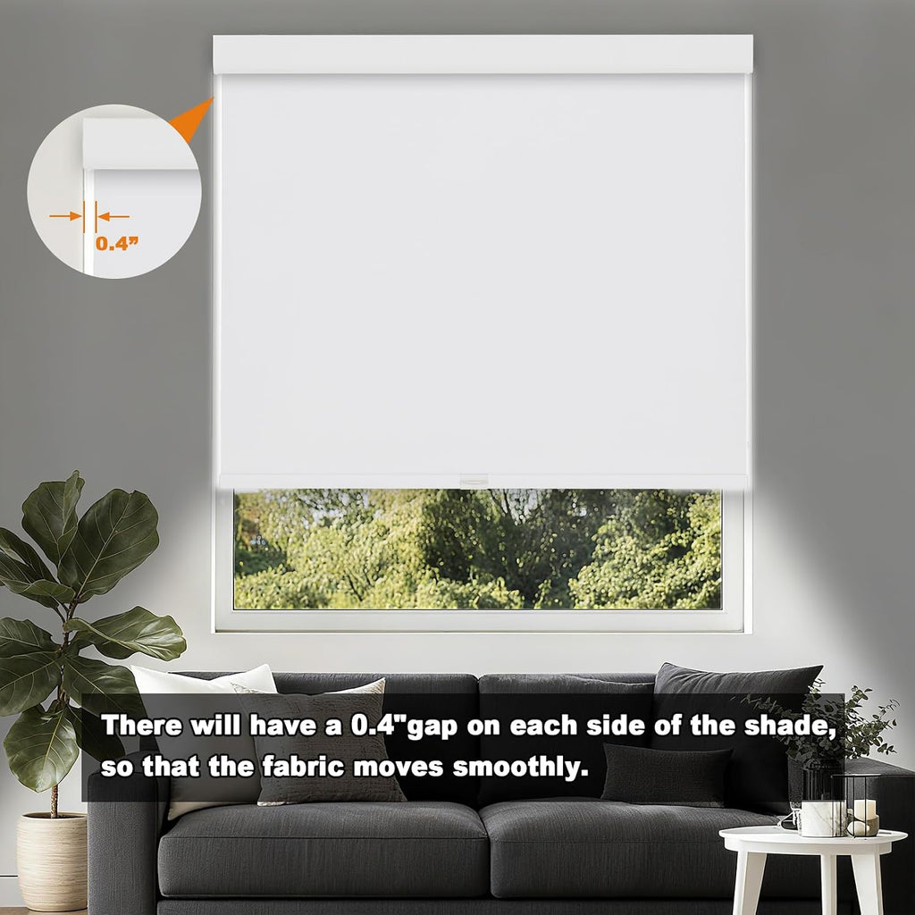 No Drill No Tools 100% Blackout Roller Shades for Indoor windows, Free-Stop Cordless Roller Blinds, UV Protection