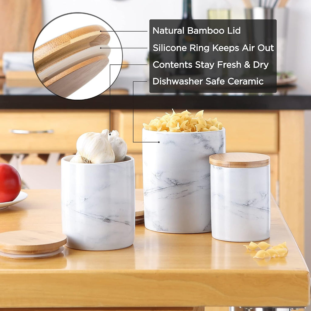 Kitchen Accessories Retro Collection, Ceramics, Canister Set, Red - Set of 3