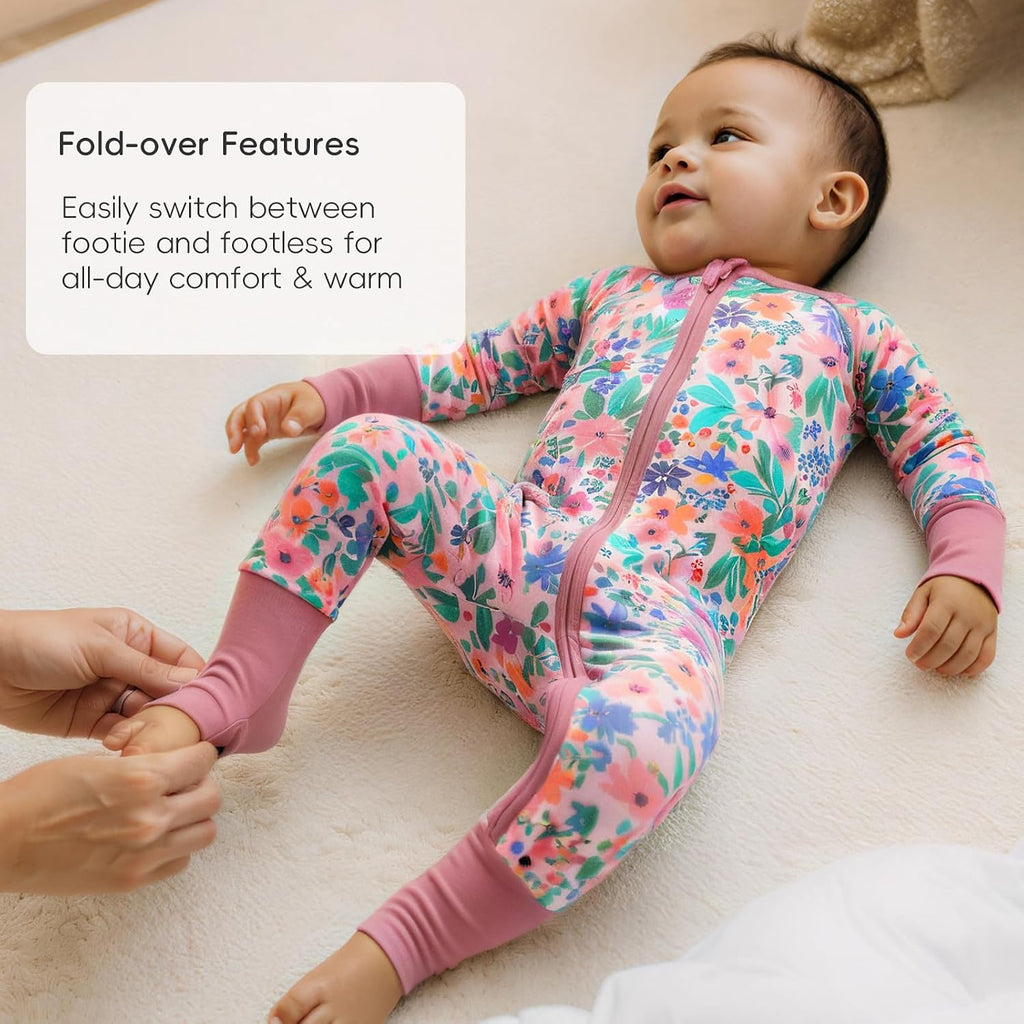 Viscose Bamboo Footie Pajamas Buttery Soft Girls Zipper Sleeper