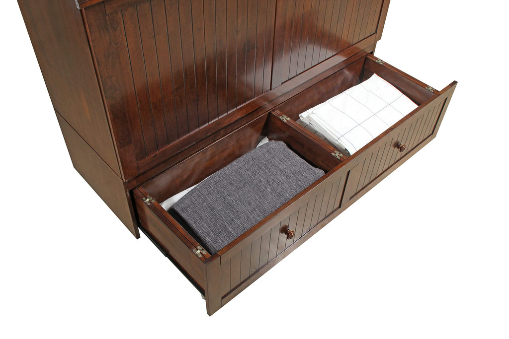 Murphybedz Tuscany Murphy Cabinet Chest Bed with Charging Station 6 Inch (Tobacco, Queen)
