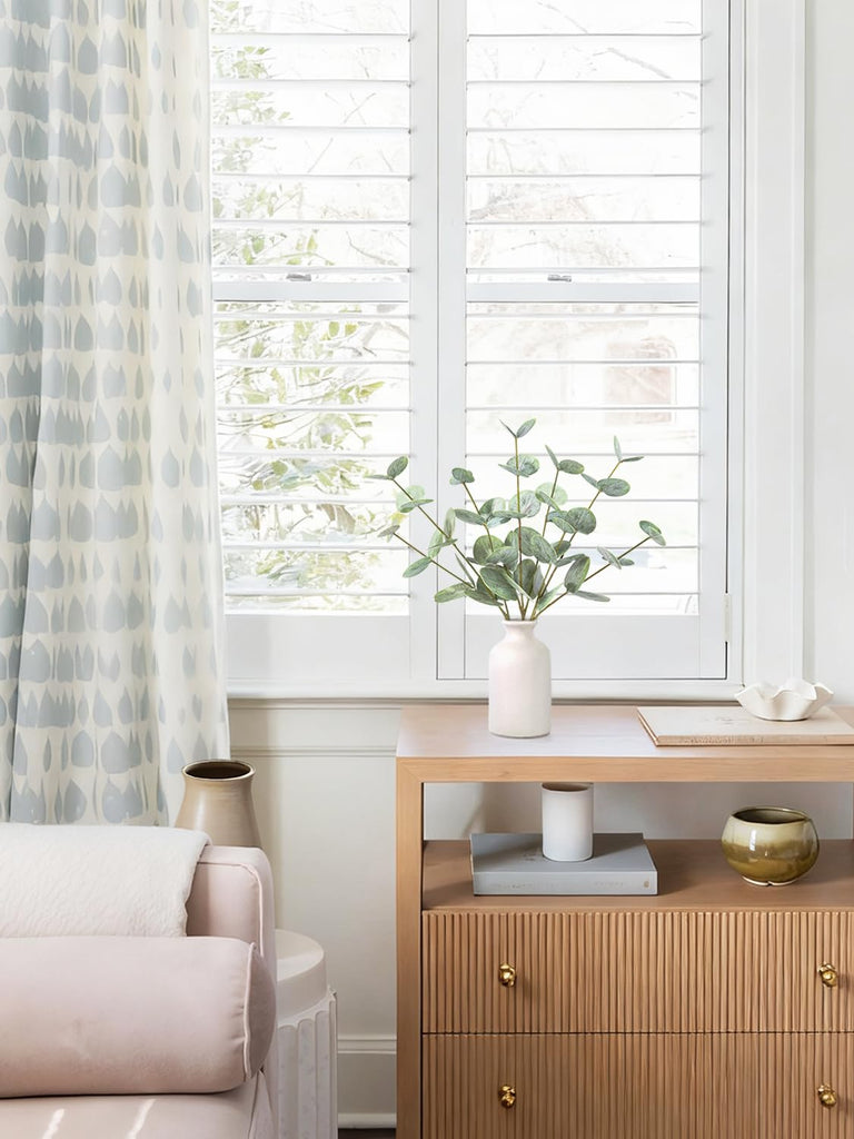 Artificial Eucalyptus Stems in Ceramic Vase, 14'' Fake Plants Greenery Stems Decor Eucalyptus Plant Farmhouse Room
