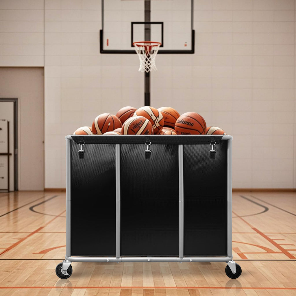 Commercial Laundry Cart with Wheels, 420L Black