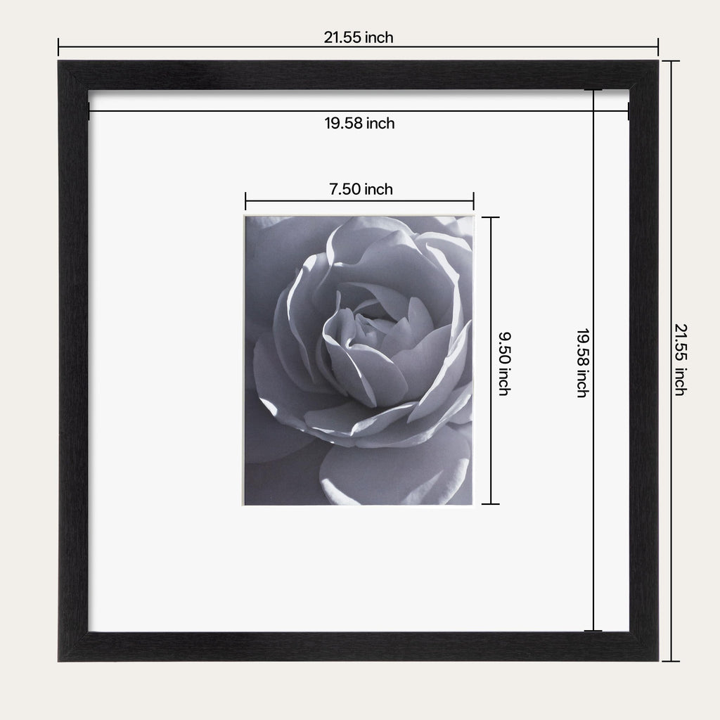 Picture Frames Set of 9, 20x20 in, Acrylic Cover, Black