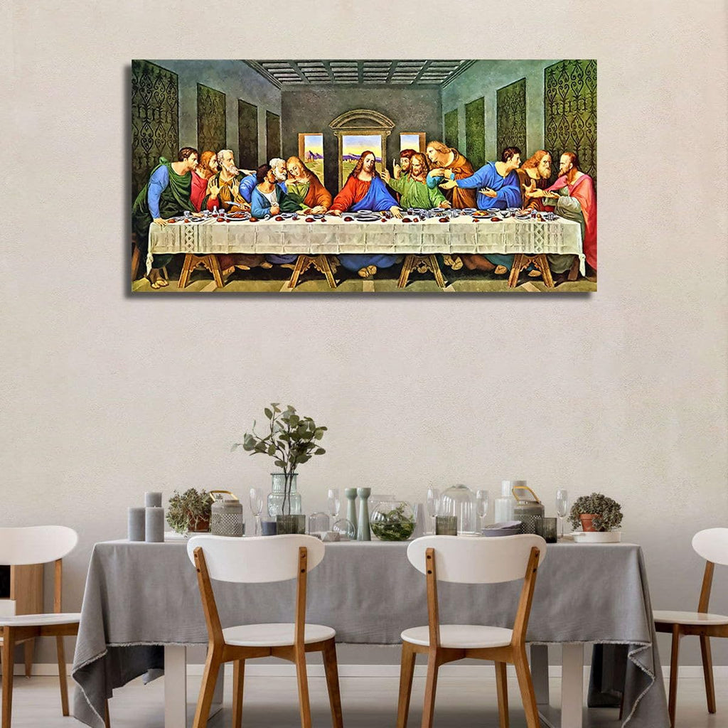 Leonardo Da Vinci Reproductions Last Supper Wall Decor Christian Canvas Art 10x20 inch