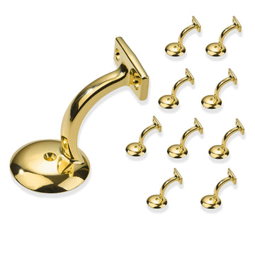 10 Pack 3 Inch Polished Brass Handrail Stair Brackets Stair Heavy Duty Stair Brackets Support Handrail Brackets for