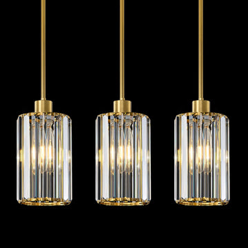 5.1" Mini Modern Gold Crystal Kitchen Island Pendant Lights 3 Pack
