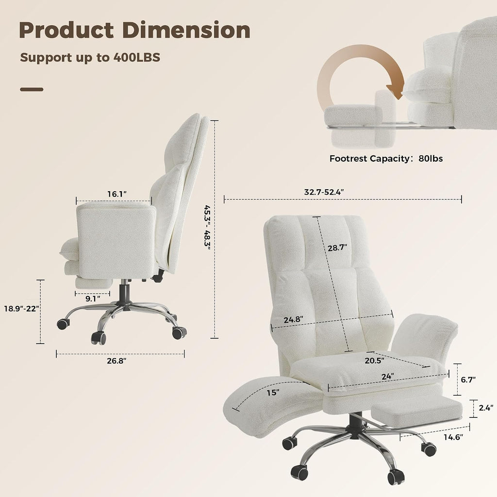 Big and Tall Office Chair, Flip Armrests for Pets & Cross Legged Sitting | Executive Ergonomic Computer Gaming Chair