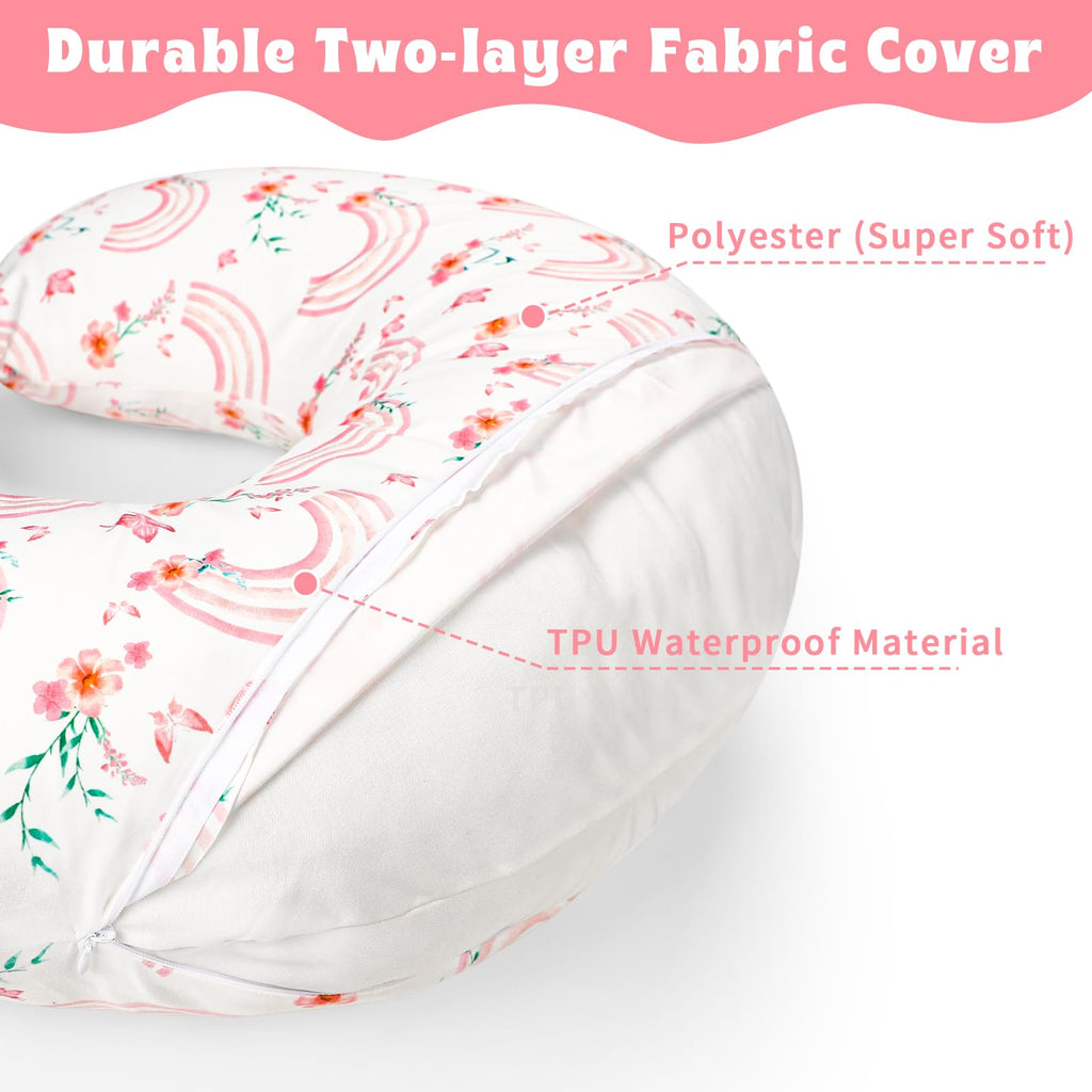 Baby Waterproof Nursing Pillow Cover, Stretchy Nursing Covers for Breastfeeding Pillows, Adorable Infant Feeding