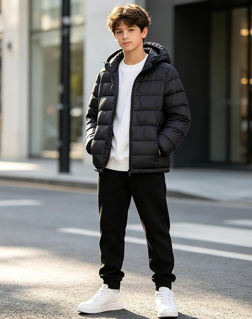Boys Winter Coat Lightweight Down-alternative Puffer Jacket