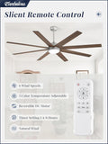 Fanbulous 72" Ceiling Fan with LED Light and Remote - Silver Gray