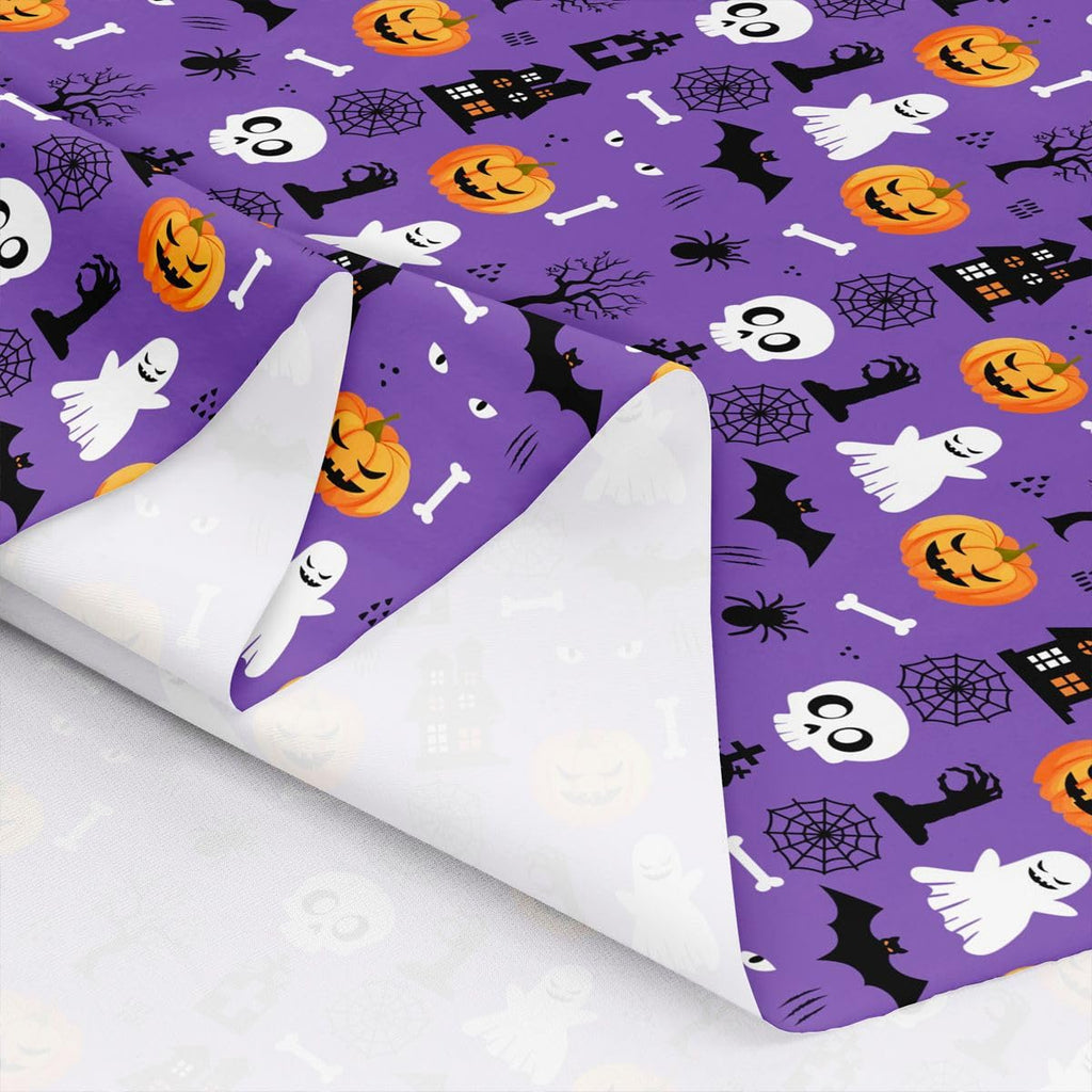 Halloween Fabric By The Yard, Ghost Pumpkin Upholstery Fabric, Sugar Skull Decor Fabric, Spider Web Castle Indoor