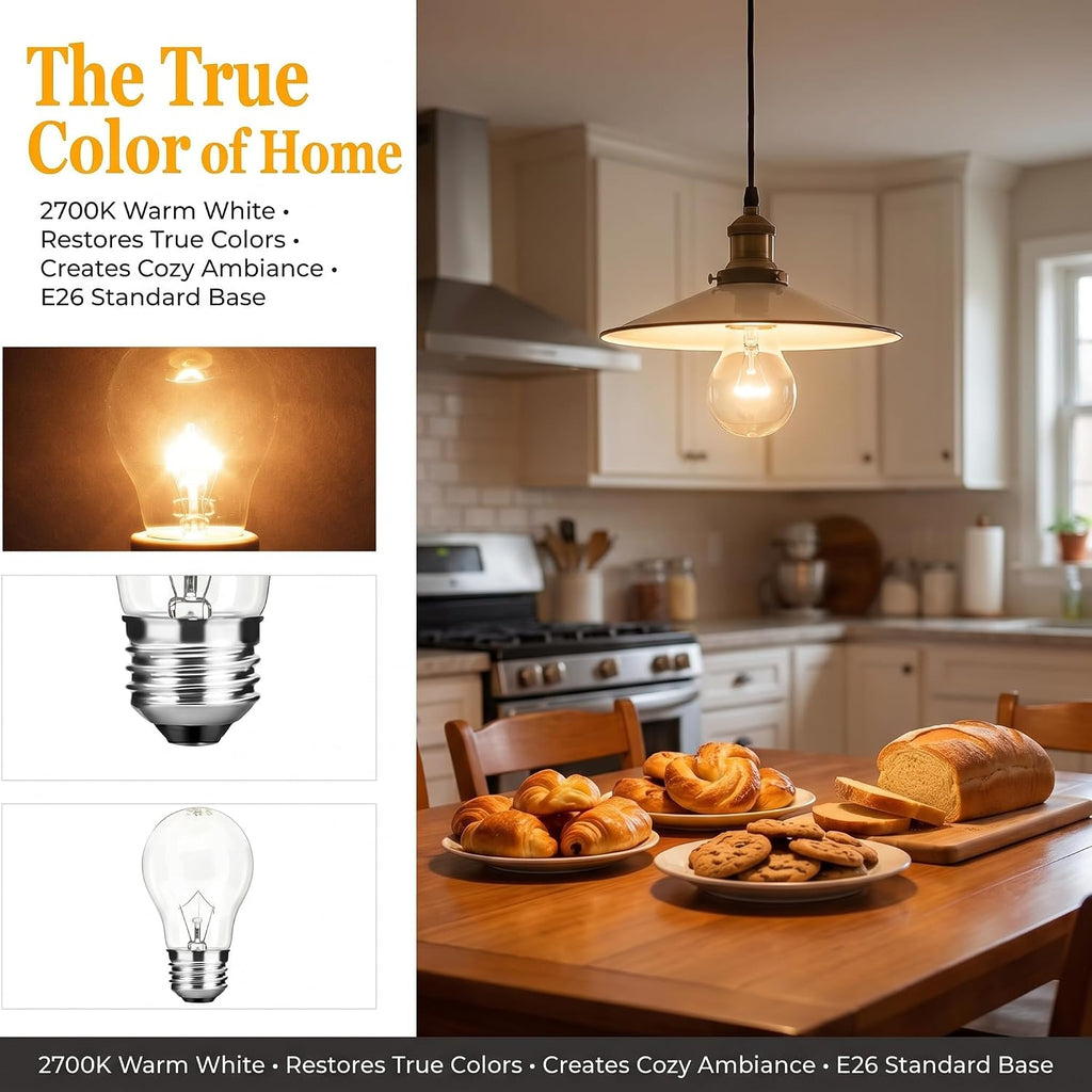 A15 Oven Light Bulb 8 Pack, Appliance Bulb 40W 120V E26, Warm White