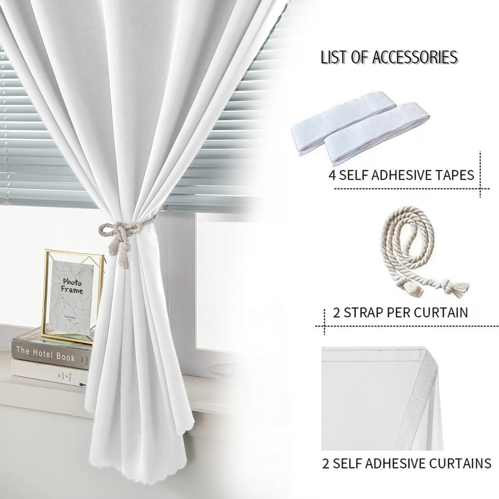Self Adhesive Curtains Portable Blackout Curtain Simple and Easy to Install Bedroom Window Thermal Lnsulated Kitchen
