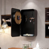 Abdurey Retro Old Telephone Wall Clock with Hidden Safe, Battery Operated Quartz Metal Wall Clocks