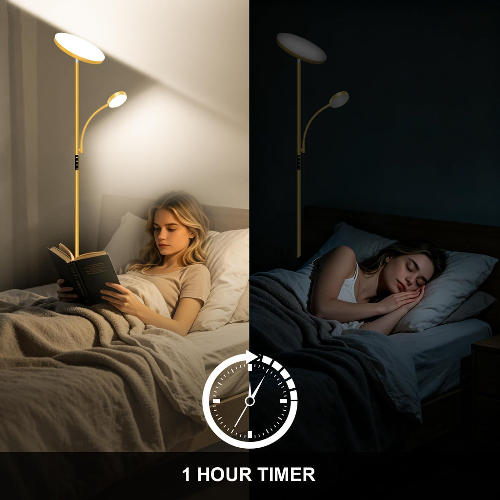 Floor Lamp-42W/ Super Bright Floor Lamp, Dimmable 2-in-1 LED Floor Lamp, Torchiere Floor Lamps with Remote &