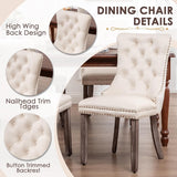 Kiztir Velvet Dining Chair Set of 2, Modern Kitchen Chairs with Nailhead Trim