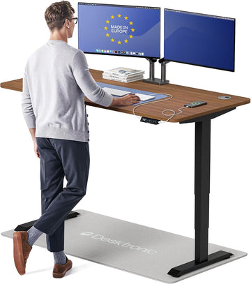 HomePro Standing Desk 60x30 - Made in Europe, Ergonomic Sit Stand Home Office Desk, Electric Height Adjustable, Dual