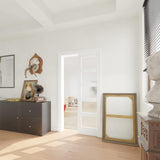 Pocket Door, 32" x 80" Concealed Sliding Closet Doors, 5 Lites Tempered Frosted Glass Pantry Doors, 