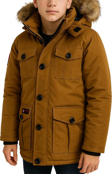 Boy Winter Coat - Heavyweight Water and Wind Resistant Boys Winter Parka Jacket Ski Insulated Outerwear