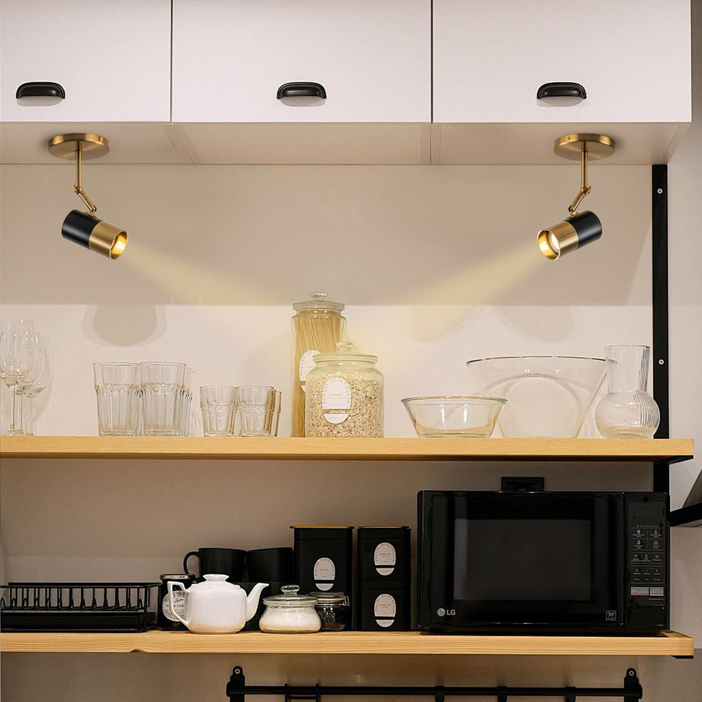 Modern Ceiling Spotlight, Gu10 Spot Lights Indoor with 350° Pivoting, 2-Packs Adjustable Directional Spotlight