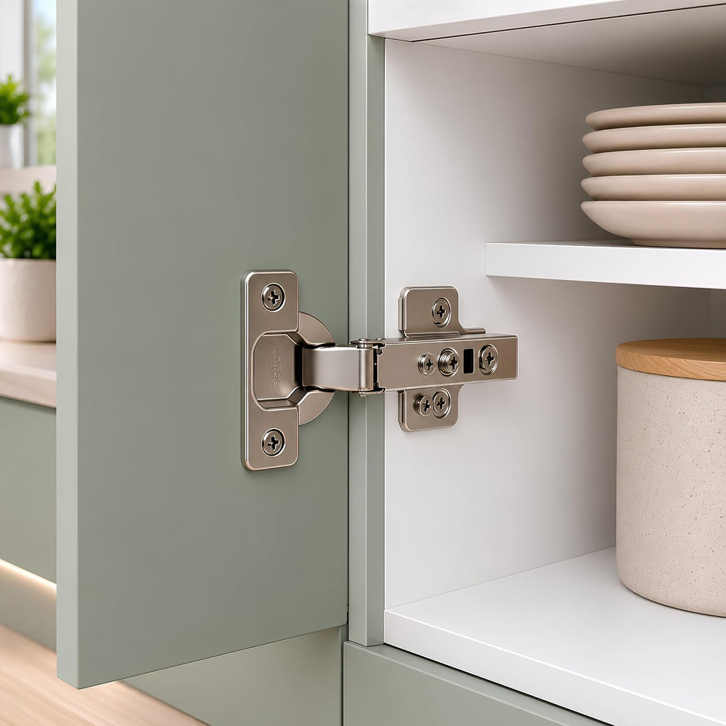 4-Pack Full Overlay Frameless Soft-Close European Hinges, 110° 3D Adjustable, Clip-On Concealed Kitchen Cabinet Door