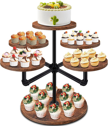 Cupcake Stand for 50 Cupcakes, 3 Tier Large Wooden Cupcake Tower - Set of 50