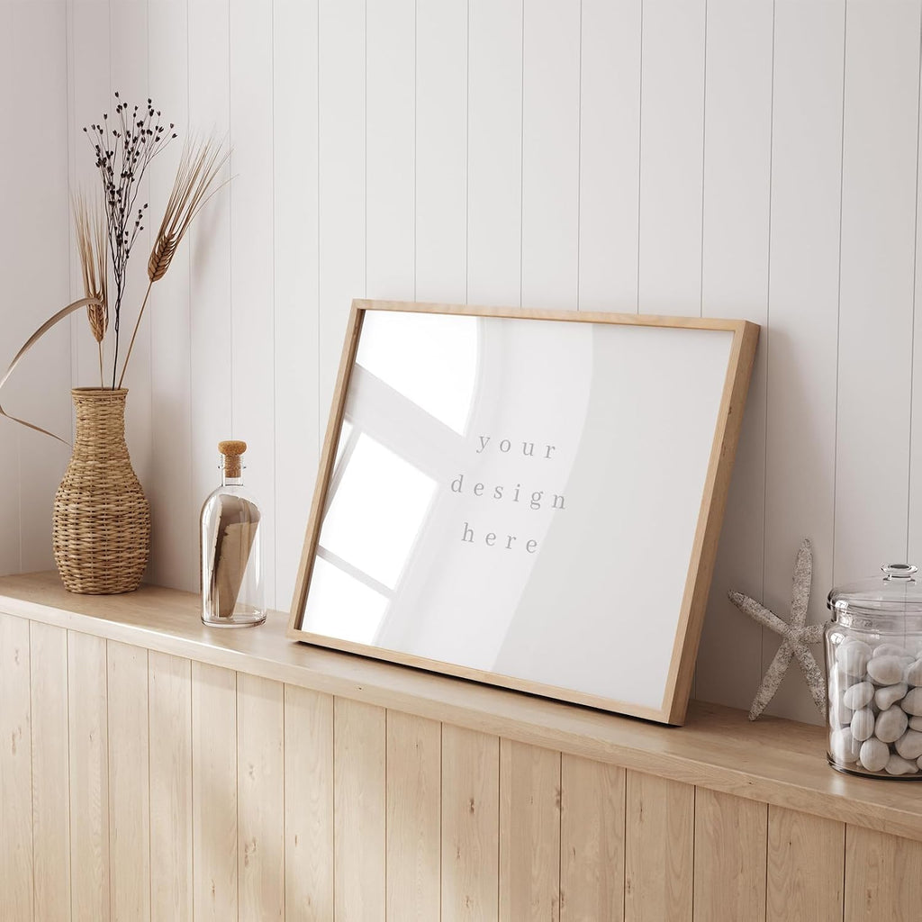 24x36 Solid Oak Wood Picture Frame, Natural Oak, 1 Pack | Minimalist oak frame; fits 24 x 36 posters or art prints;