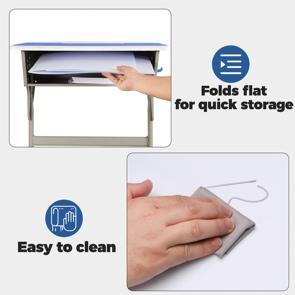 22 Pack Classroom Privacy Shields for Student Desks - Easy to Clean Plastic Sneeze Guard Folder Desk Divider Study