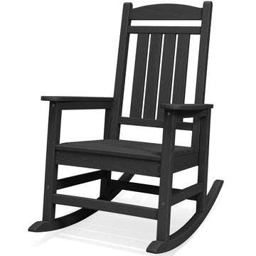 Outdoor Rocking Chair, Patio Rocking Chair, Black
