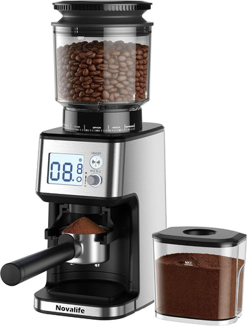 Conical Burr Coffee Grinder, 51 Precise Grind Settings Automatic Coffee Grinder, Smart Dual Control LED Display, 1-12
