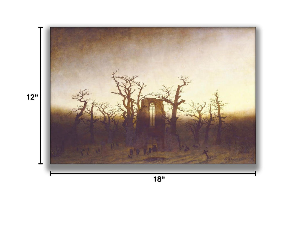 Caspar David Friedrich Canvas Wall Art Eichwald Abbey Poster - Vintage Classic Poster Print Room Aesthetic Wall Decor