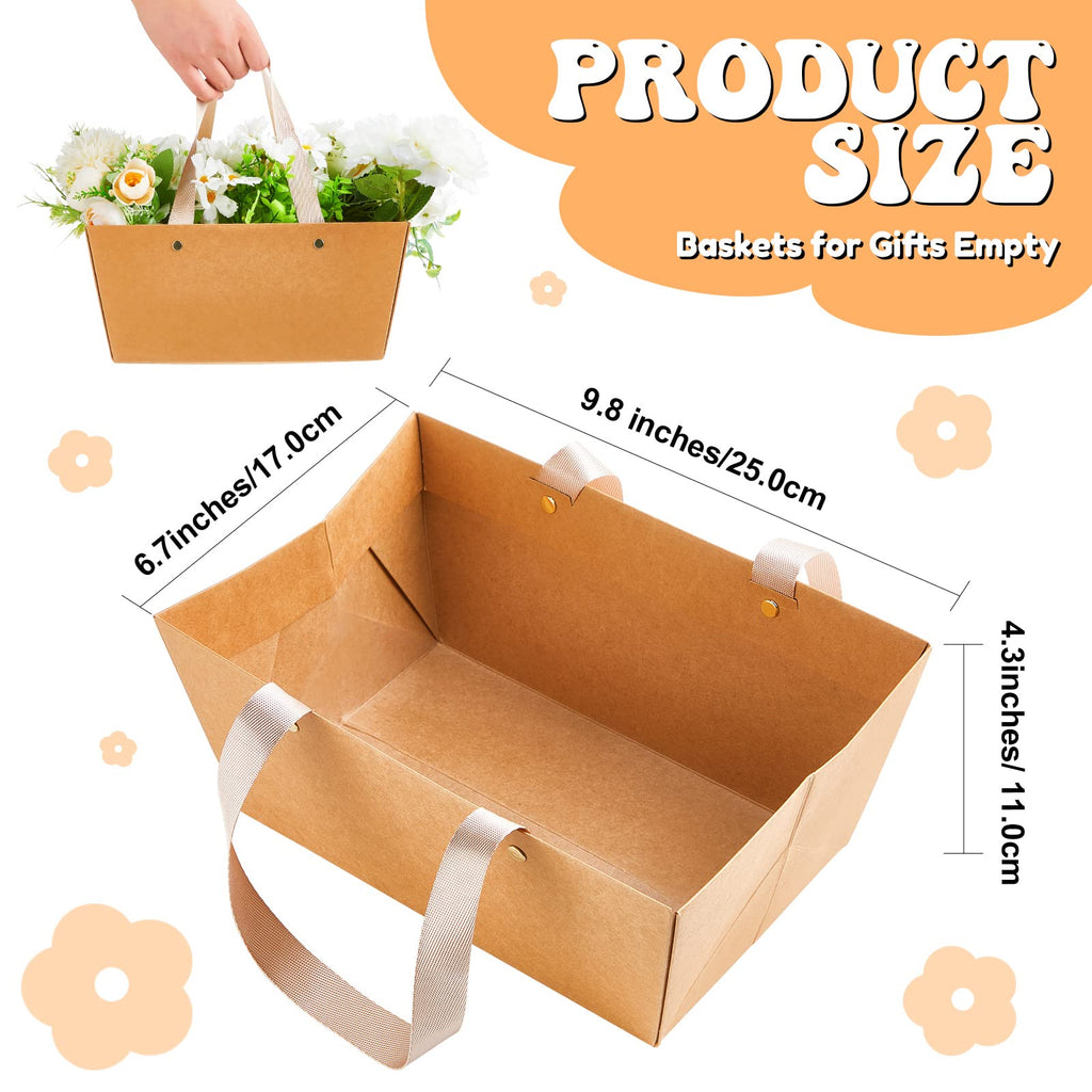 30 Pcs Basket for Gift Empty DIY Bulk Baskets with Handle, Brown