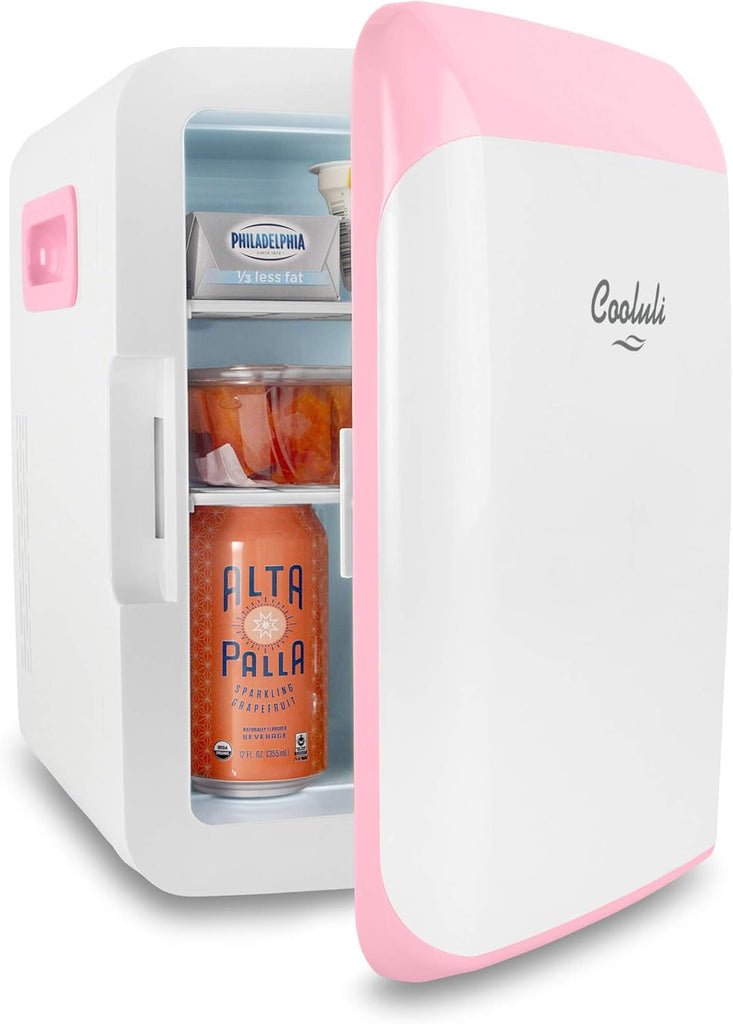 10L Mini Fridge for Bedroom - Car, Office Desk & College Dorm Room - 12V Portable Cooler & Warmer for Food, Drinks