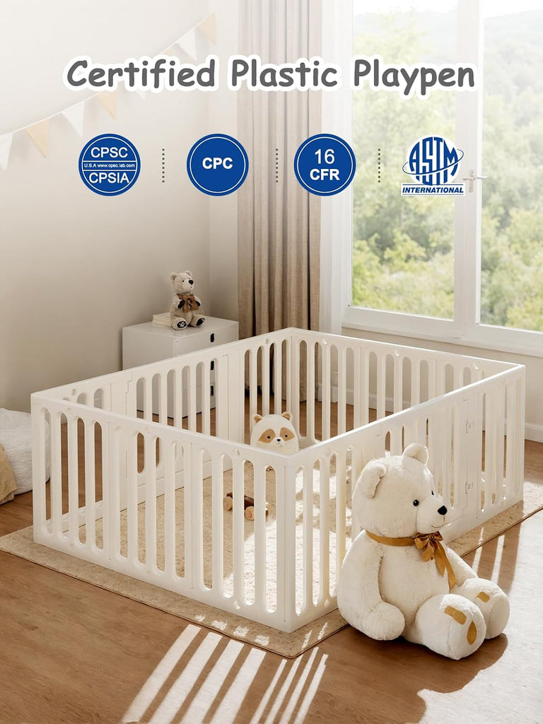 Baby Playpen, Plastic Play Pen for Babies and Toddlers 1-3, 12 Panels Large Kids Playyard, Indoor & Outdoor Baby