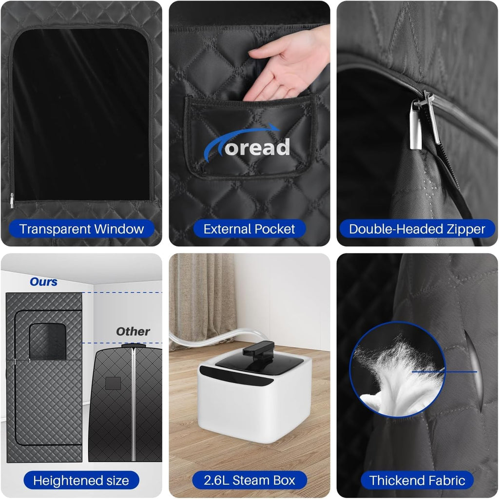 Portable Steam Sauna Tent for Home, Full Size Sauna Box Portable Sauna for Home, 9 Adjustable Heat Levels