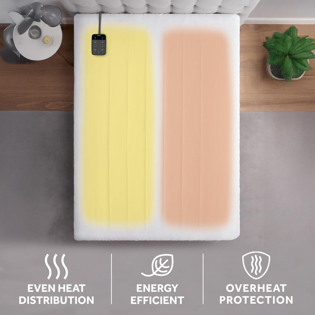Wi-Fi Heated Mattress Pad, King 76 x 80 in, App & Voice Control
