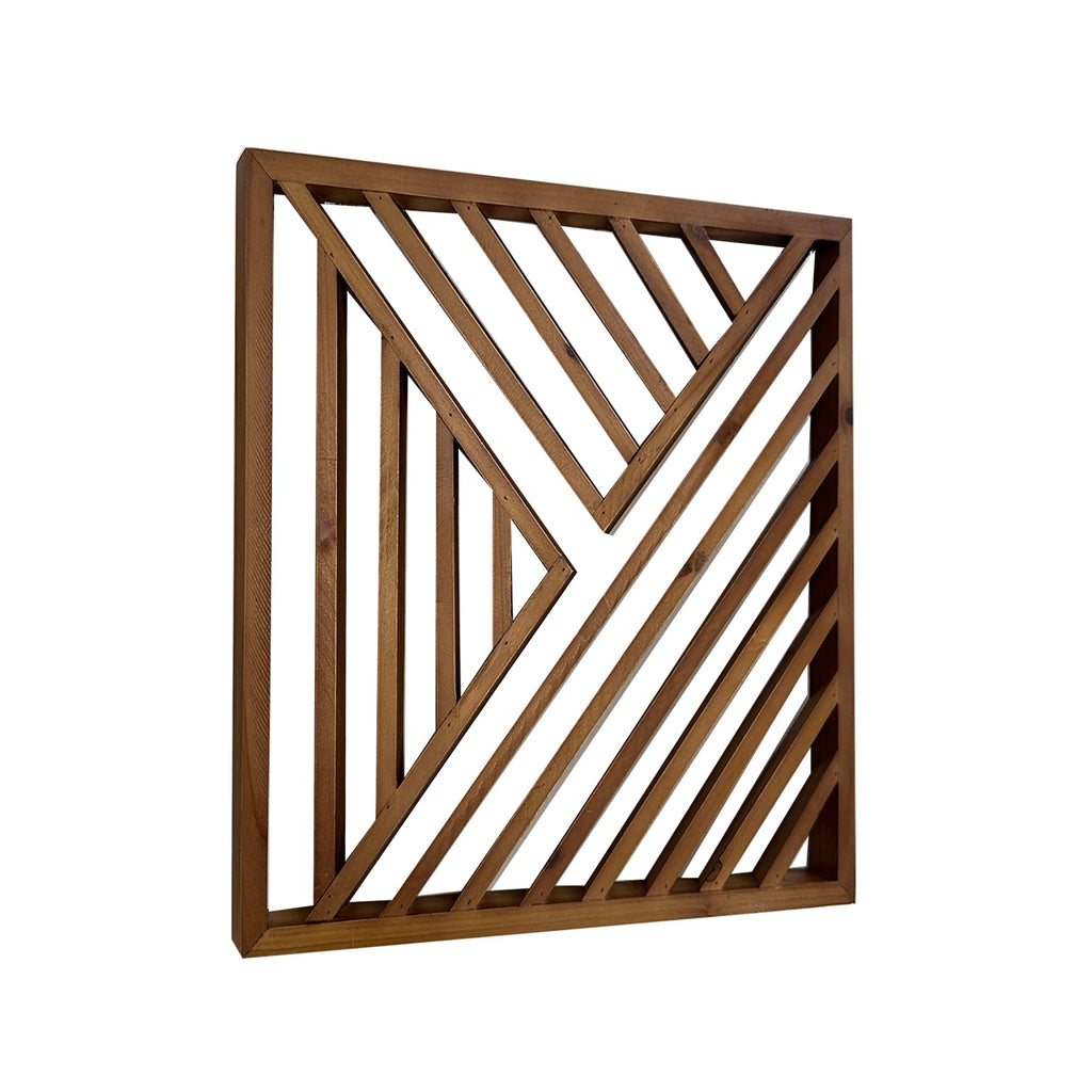Wooden Geometric Home Wall Decor Slatted Wood Design Wall Sculpture, Set of 3 Wood Wall Art decorate, Boho Bathroom