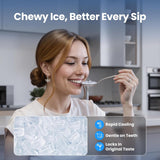 Nugget Ice Maker Countertop, Fast 35lbs/24H Sonic Pebble Ice Machine, Self-Cleaning Anti-Scale System, Stainless