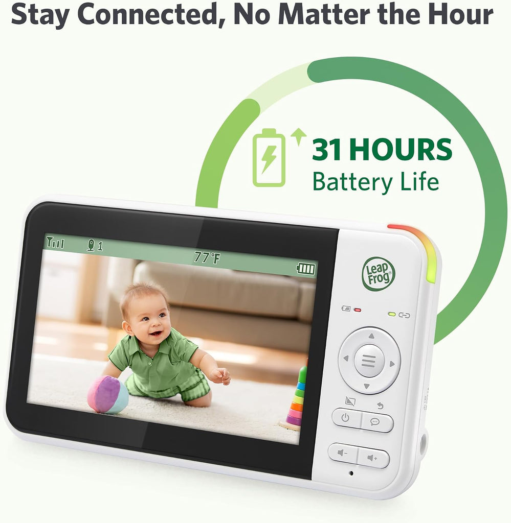 No WiFi Baby Monitor Camera and Audio LeapView 360, 5" Screen