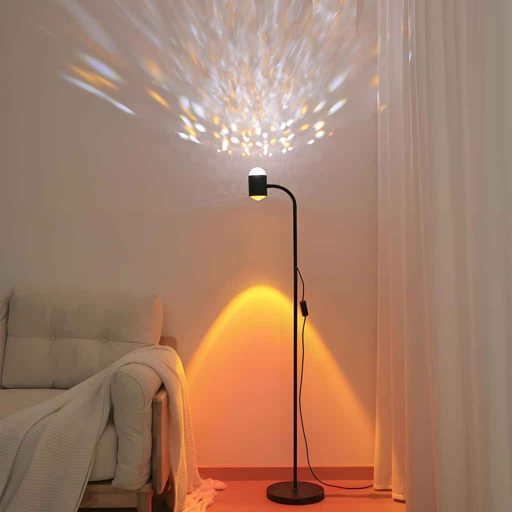 Sunset Projection Floor Lamp with 3D Waves, Dual Head Sunset Lamp with Creative DIY Mode, Multiple Colors and