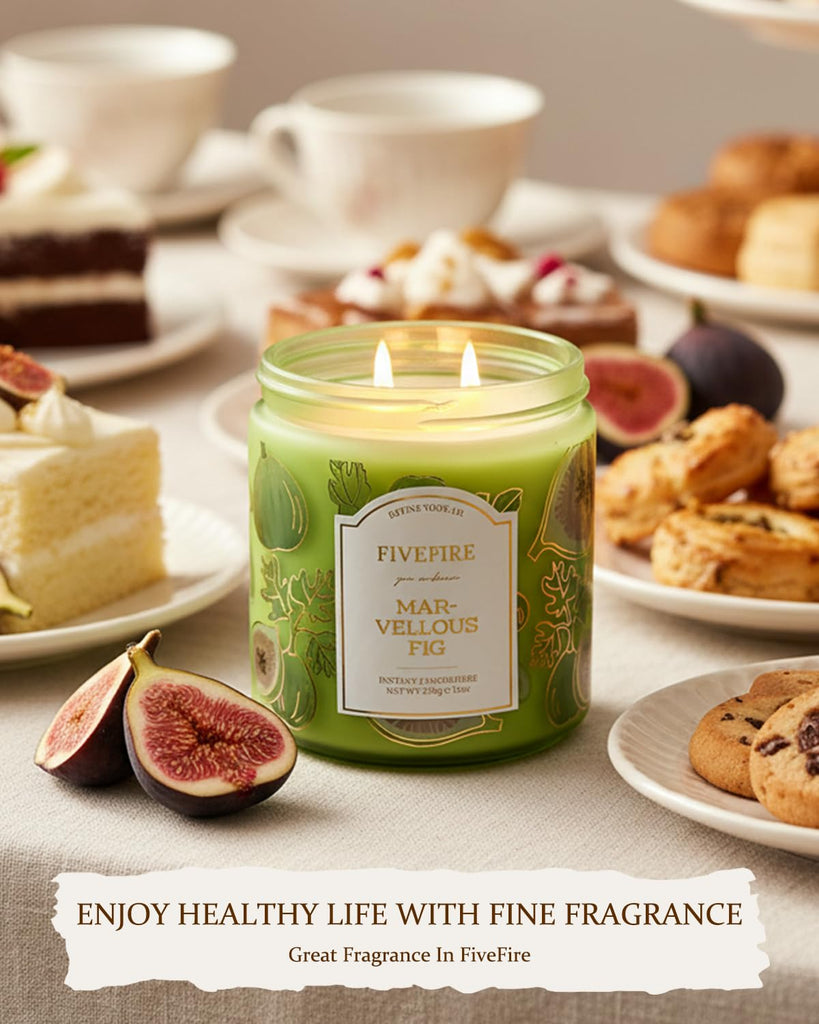 Fig Tree Odor Eliminating Candle, 13 oz, Natural Soy Wax, 2-Wick
