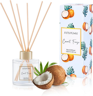 100ml Scent Diffuser with 6 Fiber Sticks, 3.5 oz Reed Diffuser Set
