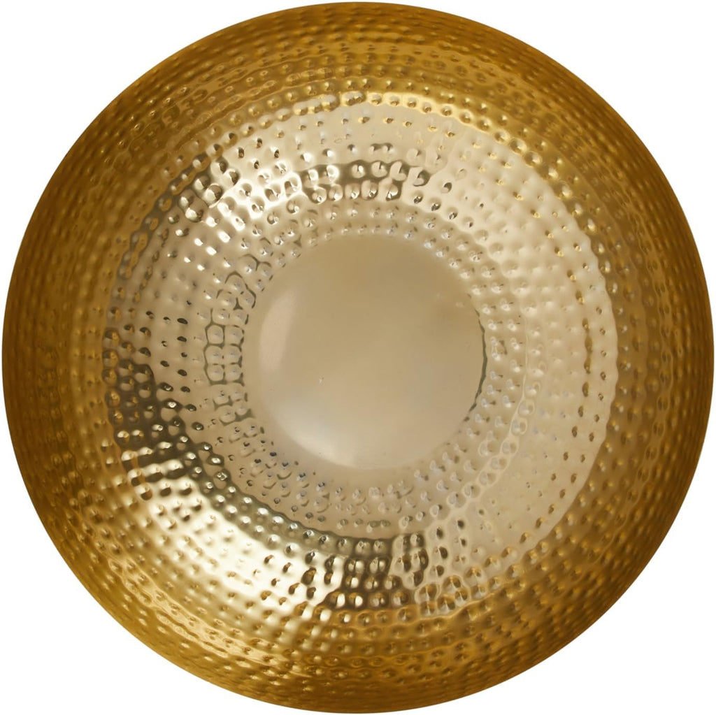 Co-Op Round Hammered Metal Bowl, Gold Finish, 14"